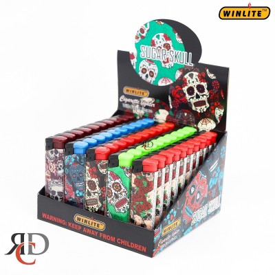 WINLITE SUGAR SKULL FIX-FLAME ELECTRO LIGHTER - WIN29 1CT